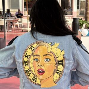 ‘She wears time’ statement painting